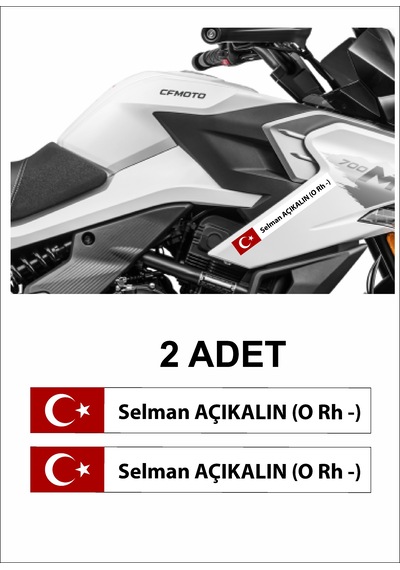 Kan Grubu Sticker, Türk Bayraklı Kan Grubu Sticker, Araba Oto Motosiklet Karavan Sticker 02523 25x3 Cm