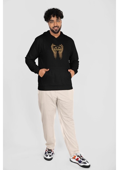 Oversize Unisex Sweatshirt - Kapüşonlu Özel Hoodie Siyah