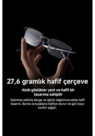 Xiaomi Mijia Akıllı Sesli Gözlük Bluetooth Kulaklık Titanyum