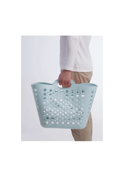 Quality Kuplu Çamaşır Sepeti Yükseklik 36 Cm İkea Kirli Sepeti Plastik Sepet Mavi Hacim 24 Litre Mavi - 717212144 Mavi