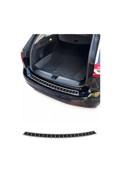 Opel Insignia B Sports Tourer 2017-2022 Uyumlu Arka Tampon Eşiği Krom-karbon Folyolu