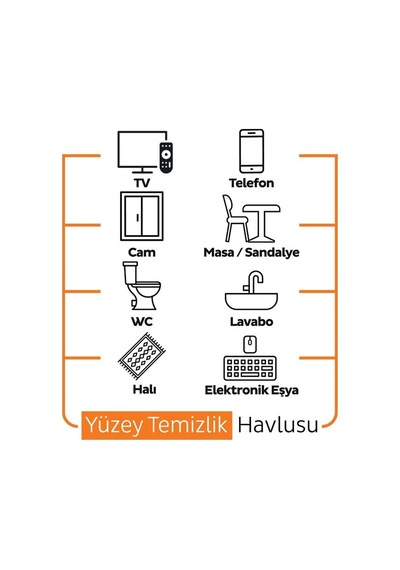 Sleepy Portakal Yüzey Temizlik Havlusu Meyve Serisi 100 Yaprak Tekli