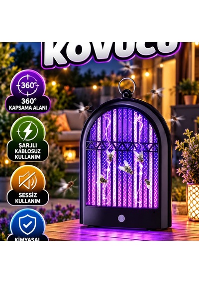 Şarjlı Uv Böcek Öldürücü Lamba 360 Kapsama Alanlı Balkon Bahçe Teras Kullanımı