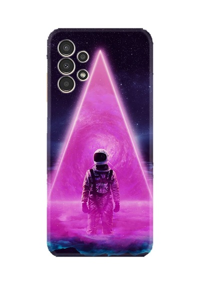 Samsung Samsung Galaxy Uyumlu A54 Kılıf Resimli Desenli Silikon Platinium Series Astro Purple 1890