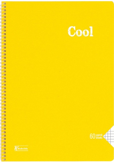K.Color A4 60 Yaprak Kareli Pp Kapak Spiralli Cool Defter