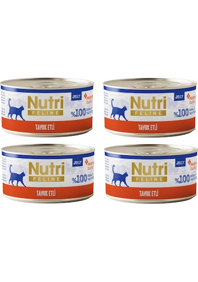 Nutri Feline Tavuk Etli Jöleli Tahılsız Yetişkin Kedi Konservesi 70 G X 4 Adet