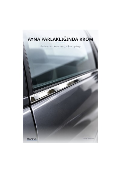 Dacia Lodgy 2013 Ve Sonrası Uyumlu Krom Cam Çıtası 4 Parça Paslanmaz Çelik