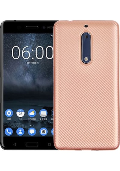 Fitcase Nokia 5 Carbon Desen Arka Kapak Rose Gold 199983780