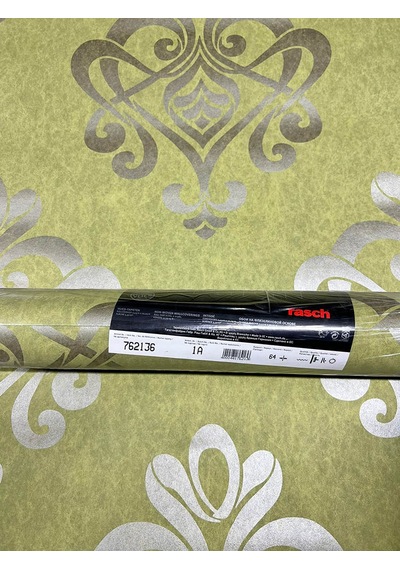 Yeşil Damaks Desen Dokulu Ucuz Duvar Kağıdı 762136 Çok Renkli