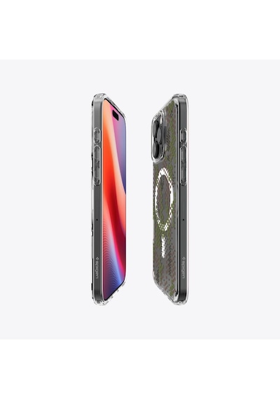 Spigen İphone 16 Pro İle Uyumlu Kılıf Ultra Hybrid Magfit Magsafe Özellikli Digital Camo