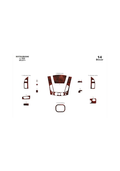 Mitsubishi L200 4x2 Torpido Kaplama 2007 14 Parça Maun