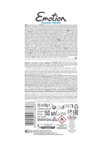 Emotion Ocean Fresh Kadın Deodorant 3x150 Ml & Ocean Fresh Roll On 50 Ml