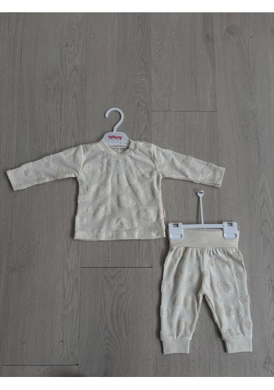 Tiffany Baby & Kids Puffy Cloudy Tasarımlı 2li Takım Ekru