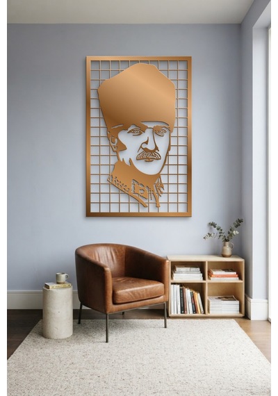 Mustafa Kemal Atatürk Metal Duvar Tablosu - Duvar Sanatı - Duvar Dekoru - Bronz