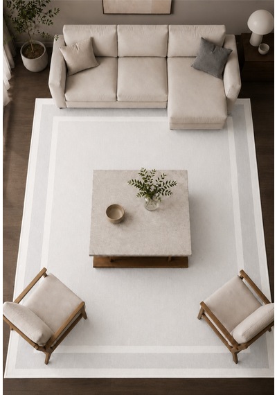Modern Sisal 8001 Beyaz Leke Tutmayan Kaymaz Taban Salon Mutfak Koridor Balkon Halısı