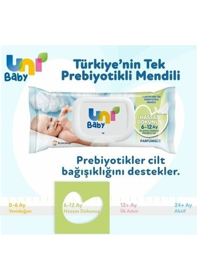 Uni Baby Hassas Dokunuş 3'lü 156 Yaprak Islak Mendil