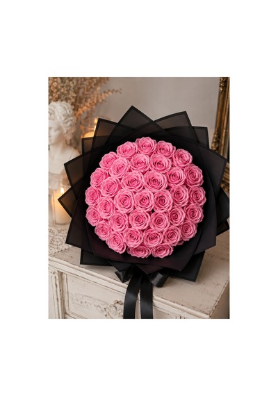 30 Lu Pembe Solmayan Gül Buketi Özel Gün Ve İsteme Çiçeği Pembe - 908804223 Pembe