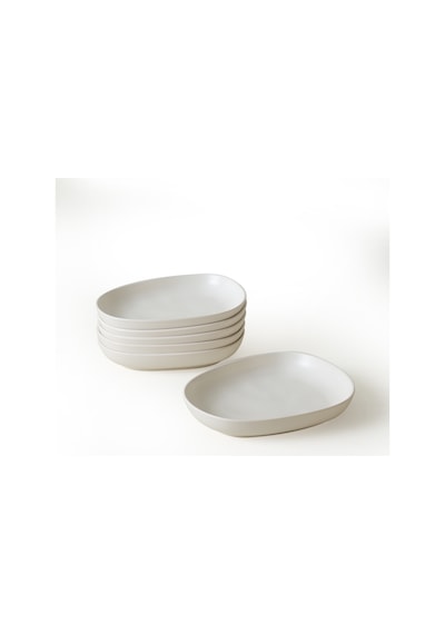 Keramika Mat Beyaz Tetra Yemek Tabağı 23 Cm 6 Adet