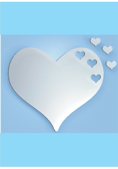 M3 Decorium Hearts Kalp Dekoratif Ayna Gümüş