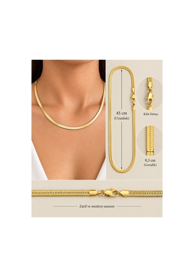 İtalyan Ezme Gold Zincir Kolye & Kalpli Ayıcık Premium Hediye Seti Altın