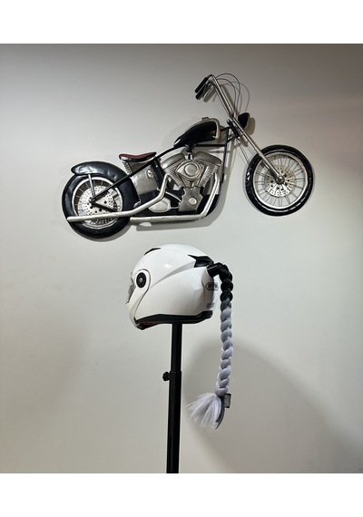 Motor & Motosiklet Siyah Gri Ombreli Örgü Saç Kask Dış Aksesuar Diğer