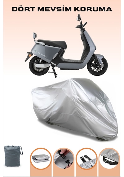 Gri Modern Elektrikli Motosiklet Mondial E-mon Moneta Uyumlu Motosiklet Brandası, Su Geçirmez