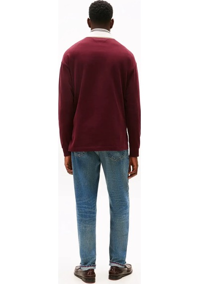 Tommy Hilfiger Peached Crest Solıd, Xıh Bordo Erkek Sweatshirt