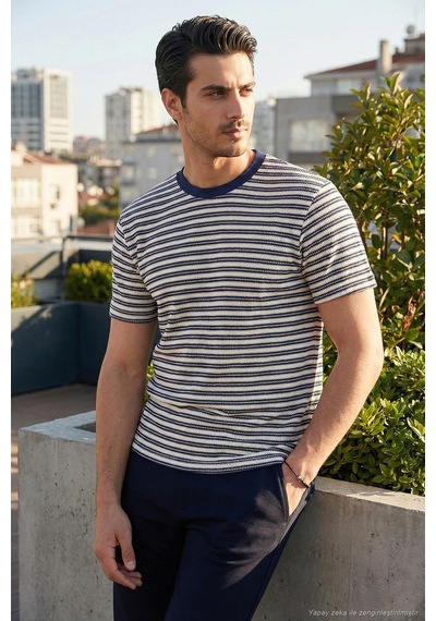 Buratti Erkek T Shirt 5904027 İndigo İndigo