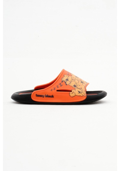 Tonny Black Poli Taban Ayıcık Desenli Çocuk Unisex Oranj Terlik Tbacr895 Oranj