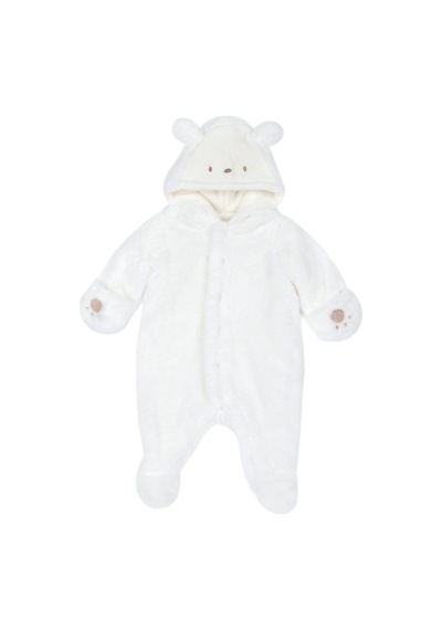 Chicco Kapüşonlu Önden Açılan Peluş Tulum 09100293000000 000030 Beyaz