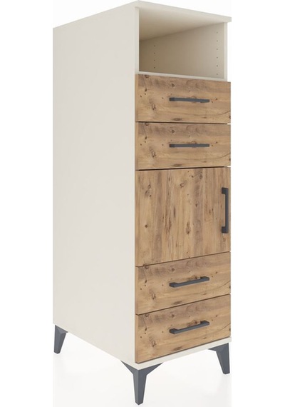 Kronos Dolap 2 Raflı 4 Çekmeceli Tek Kapaklı 44x59x134 Aytaşı-çam Aytası
