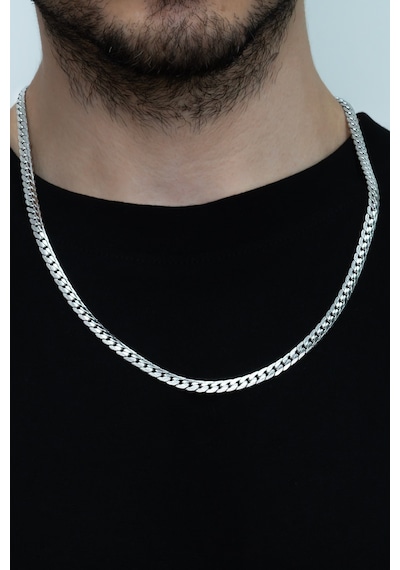 Ezme Hasır Yassı Yılan Model Çelik Erkek Kolye Eck36