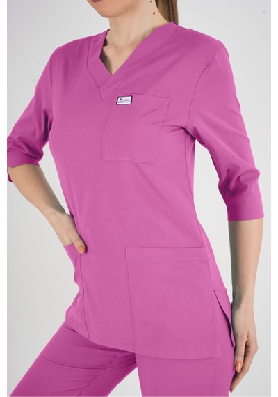 Unisex Açık Mor Violet Model Scrubs Takım Doktor Hemşire Üniforması Açık Mor Açık Mor