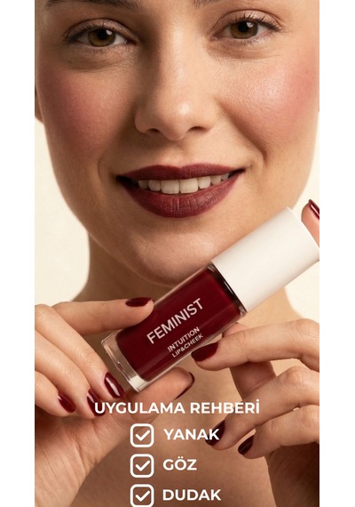 Lip & Cheek Dudak Ve Yanak Renklendirici Likit Allık Nemlendirici Etkili Bordo