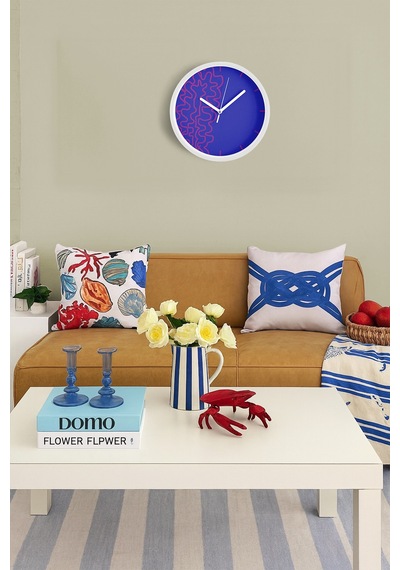 Modern Tasarım Duvar Saati - 42cm - Önü Camlı Beyaz Kasa - Sessiz Mekanizma-jh0517 Beyaz