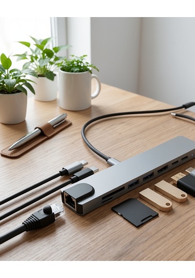 8 Port Usb Hdmı Sd Kart Ethernet Type C Çoklu Port Hub Standart