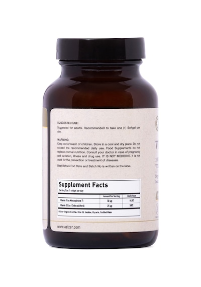 U-More Vitamin D3 1000IU Vitamin K2 60 Yumuşak Kapsül