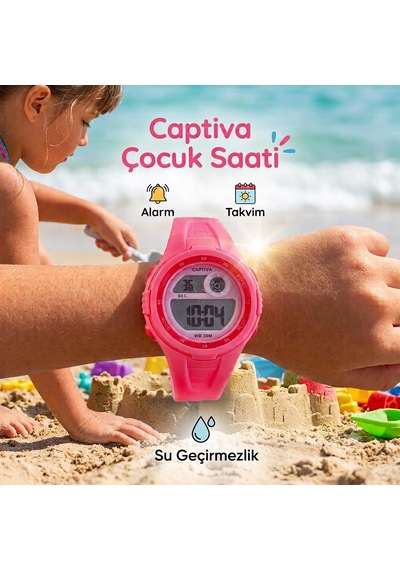 Captiva Alarmlı Kronometreli Çocuk Kol Saati Pembe