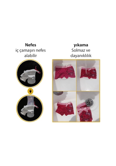 Kız Çocuk Desenli Boxer 5'li Çok Renkli