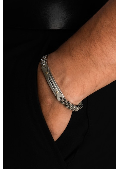 So Chic Zirkon Taş Detaylı 21 Cm Çelik Erkek Bileklik Gri 80840189