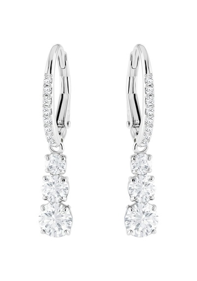 5416155 Swarovski Küpe Attract Trilogy:Pe Rnd Czwh/Rhs Gümüş