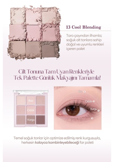 Dasique 3 Farklı Mat Dokuda Renk Seçenekleri Sunan Far Paleti Shadow Palette 13 Cool Blending 13 Cool Blending