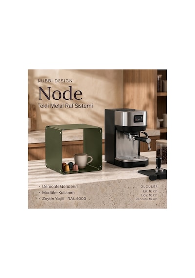 Node Modüler Metal Masaüstü Organizer Çok Amaçlı Düzenleyici Tekli Modül 16x16 Cm Yeşil - 943943374 Yeşil