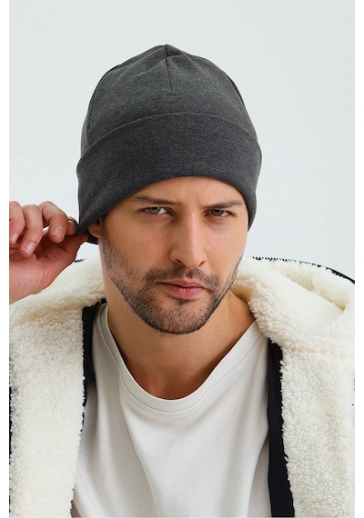 Erkek Termal %100 Pamuklu Soft 2 Stil 1 Arada Bere Premium Cuts Serisi - Standart / Füme Füme