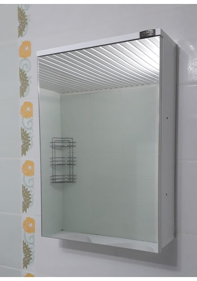 Tek Kapaklı Lavabo Üstü Banyo-Wc Dolabı (Günlük Kargo) Beyaz