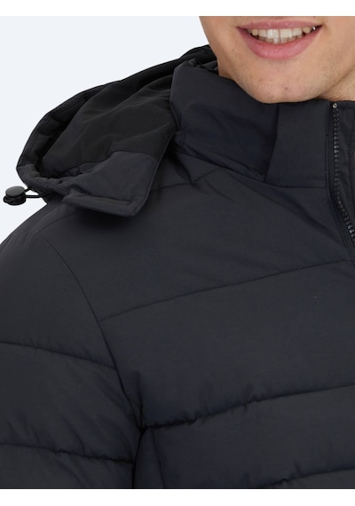 Kip Siyah Regular Fit Gömlek Yaka Casual Dokuma Mont Siyah