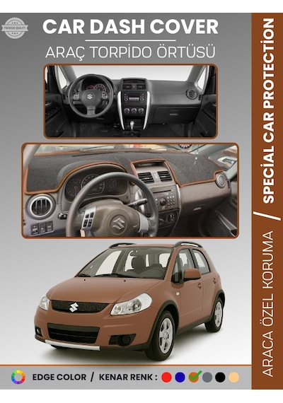 Suzukı Sx4 2006-2014 Torpido Örtüsü Panel Torpido Koruma Tam Uyum Uv Koruma Hızlı Montaj - 115 Stiloto