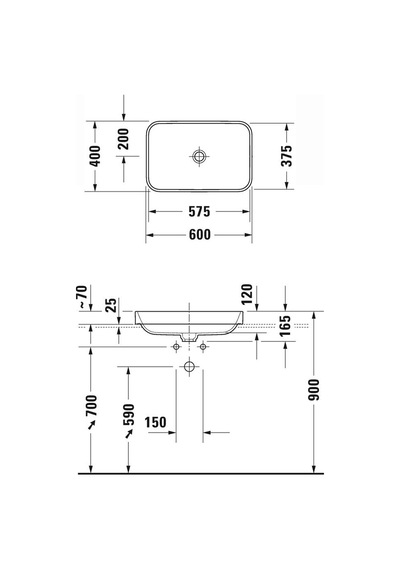 Duravit Lavabo Çanak Happy D.2 Plus 60 x 40 CM Beyaz 2359600000