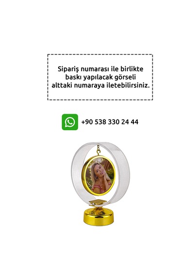 Resimli Anı Çemberi Fotoğraflı Ledli Abajur Kişiye Özel Fotoğraf Baskısı Anlamlı Hediye Gold