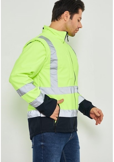 Orange Safety Sarı Softshell Mont Kolları Çıkmalı Reflektörlü